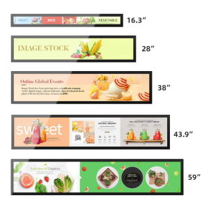 Jinoptix UItra Wide LCD Screen Wall Mounted Shelf Edge Stretched Bar Display (23.1-inch, RK3188 Chip optional, 16.M Colors)- Jinoptix.com